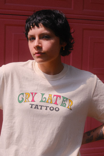 Cry Later Tattoo Cream T-Shirt