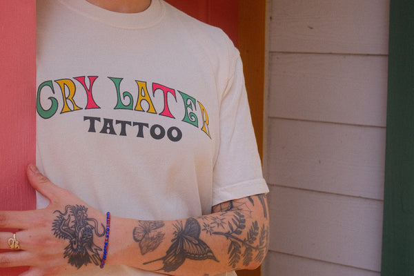 Cry Later Tattoo Cream T-Shirt